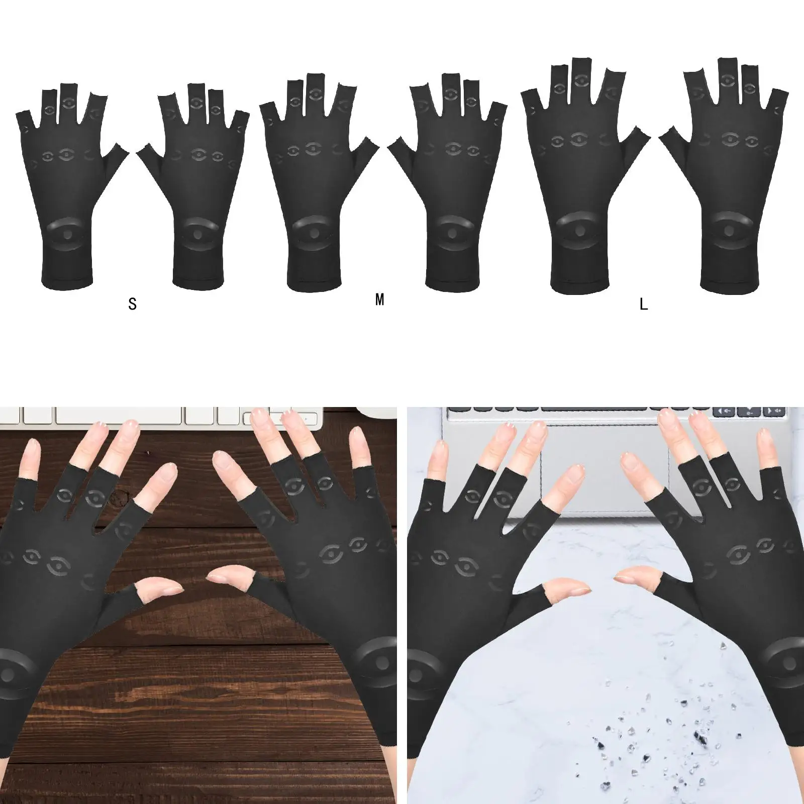 زوج واحد من قفازات ضغط نصف إصبع مقاومة للاهتراء وخفيفة الوزن ومحمولة للرجال والنساء لممارسة التمارين