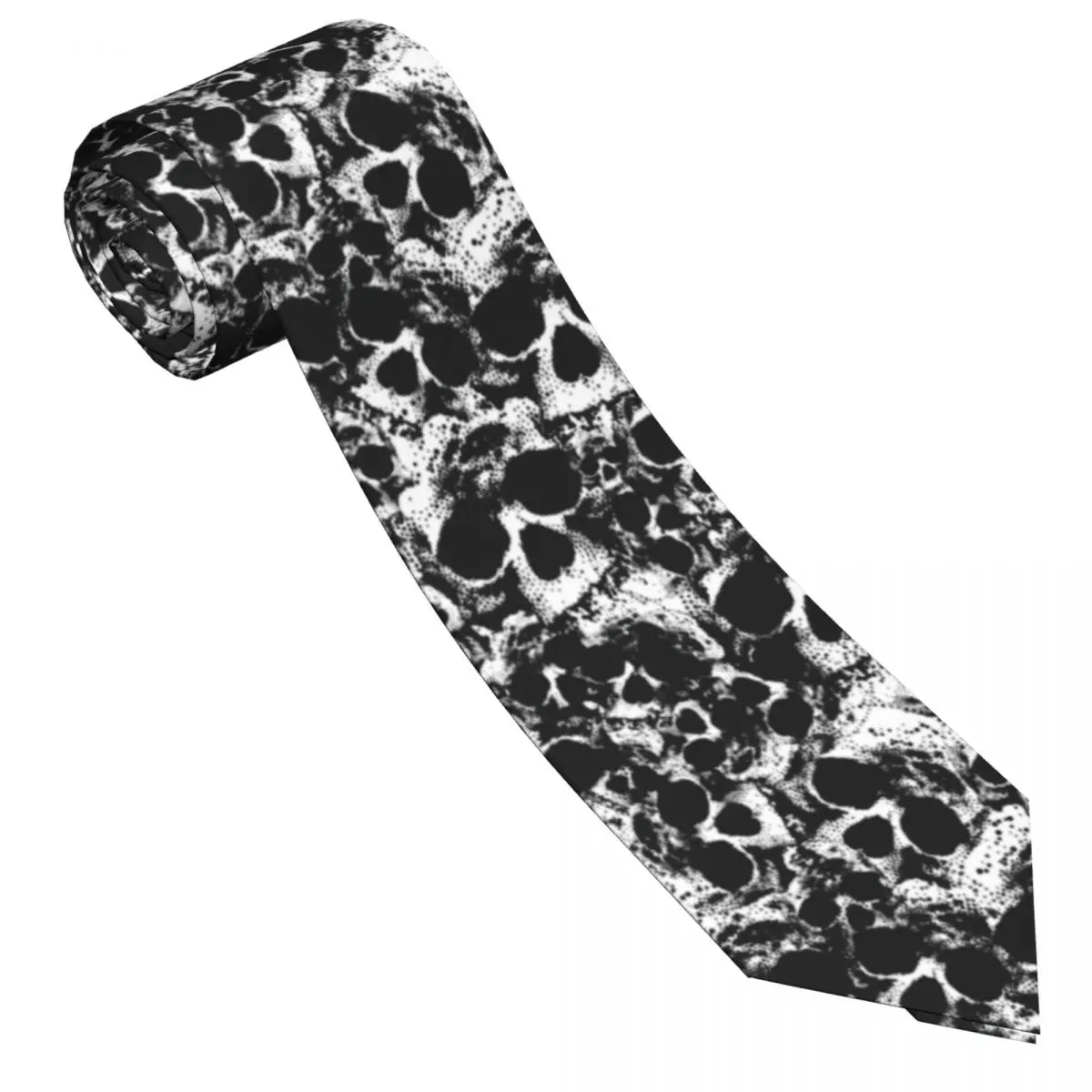 Skulls Pattern Tie Grunge Rock Retro Trendy Neck Ties For Men Leisure Great Quality Collar Tie Graphic Necktie Accessories