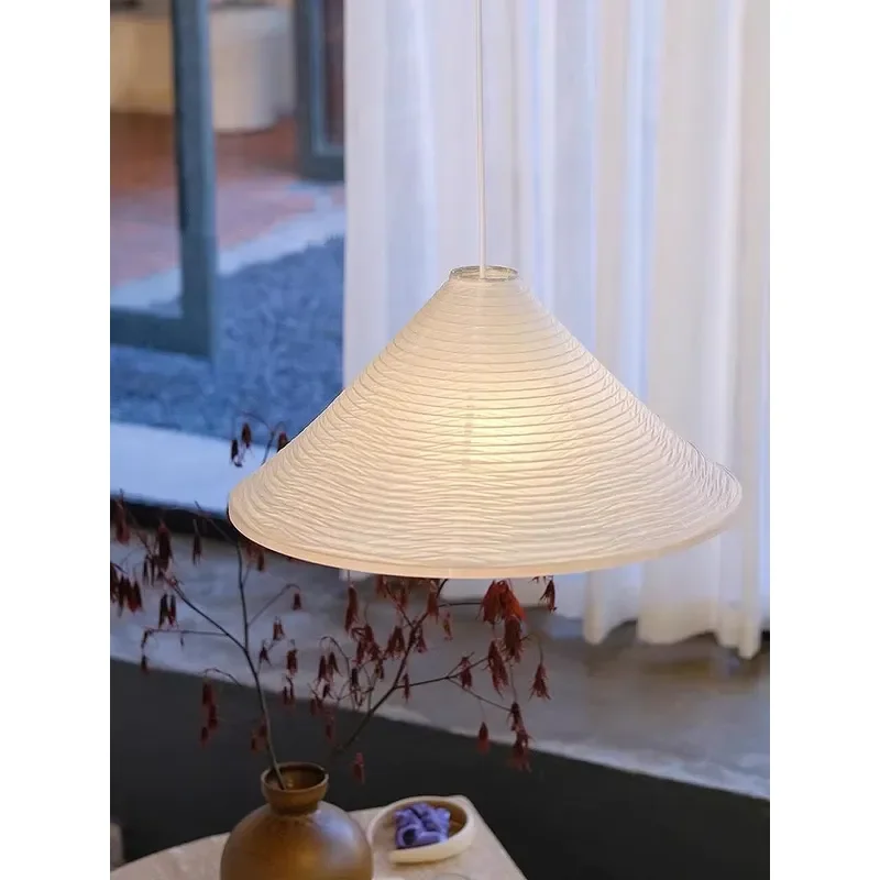 Wabi Sabi Rice Paper Pendant Lamp Japanese Hanging Chandelier Light for Dining Room Bedroom Home Decor Lustres Para Sala De