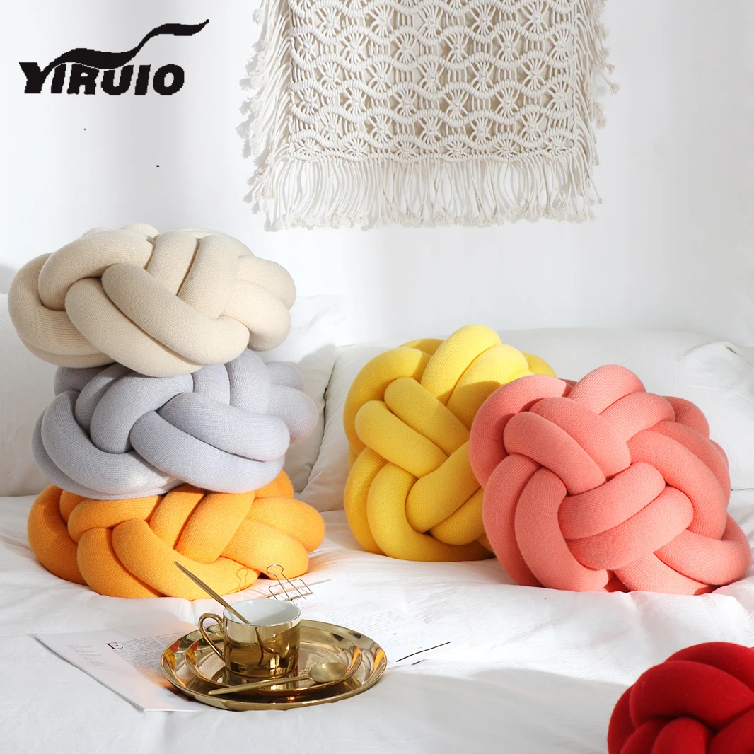 YIRUIO INS Decoration Sofa Throw Pillow Tatami Floor Garden Yoga Seat Cushion Fluffy Soft Double-deck Beige Gray Pink Cushions