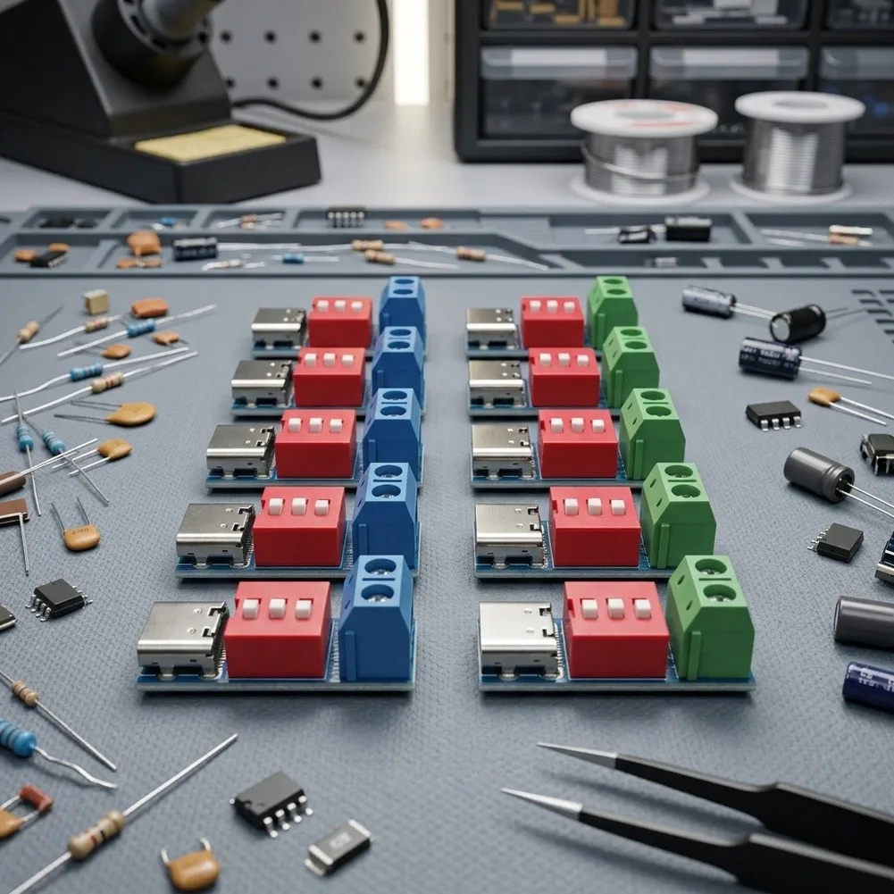 10pcs USB C For PD Trigger PCB Module for Test Platforms and DIY Electronics with DIP Switch Voltage Tuning Capability
