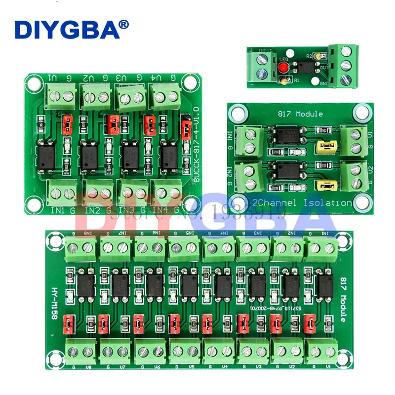 PC817 2 4 8-Kanal-Optokoppler-Isolationsplatine, Spannungswandler-Adaptermodul, 3,6–30 V, Treiber, fotoelektrisch isoliertes Modul