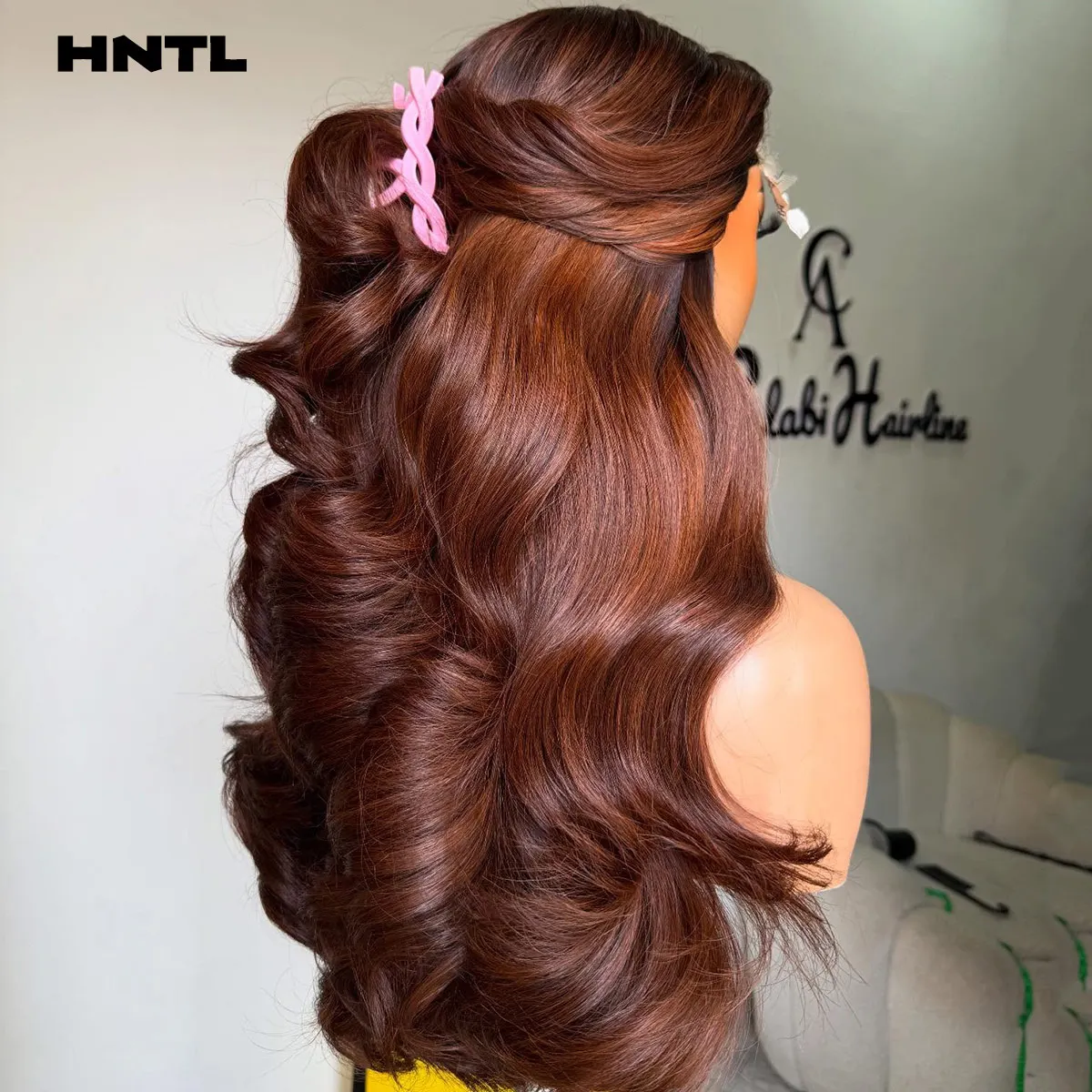 500 High Density Brown Color Loose Body Wave Lace Frontal Wig 100% Human Hair 13x6 HD Lace Front Bouncy Curly Glueless Wigs
