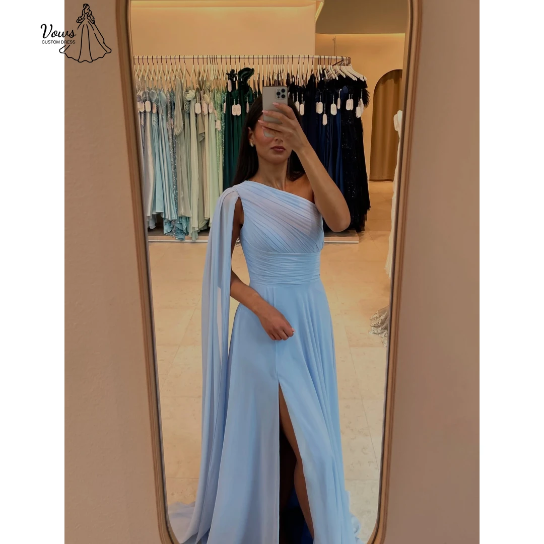 فساتين سهرة بأكمام واحدة وكتف واحد، فساتين أنيقة للنساء للمناسبات الخاصة، مصنوعة حسب الطلب، فستان حفلات الزفاف