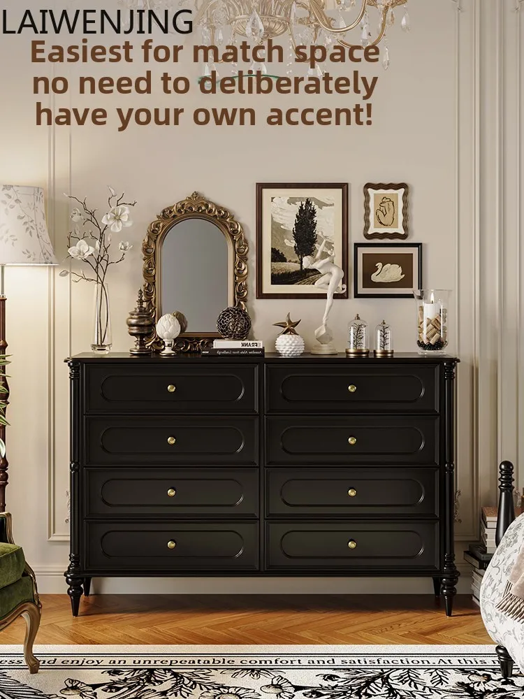 

SGF American Retro Solid Wood Eight-Drawer Cabinet Bedroom Storage Organizer Vintage Style