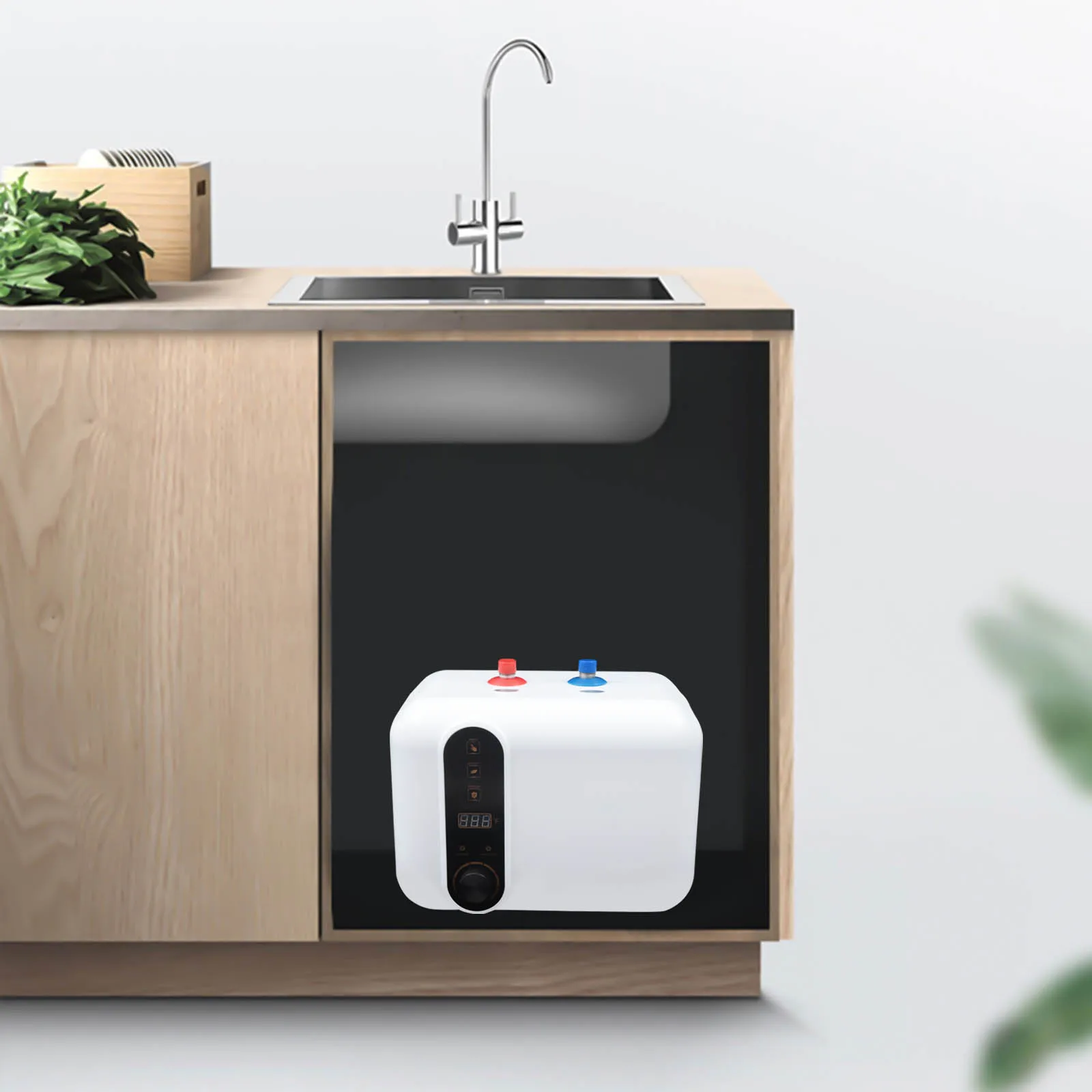 

Electric Water Heater: 1500W Power for Quick Heating, Safe to Use with Multiple Protection Functions, Ideal for Kitchens