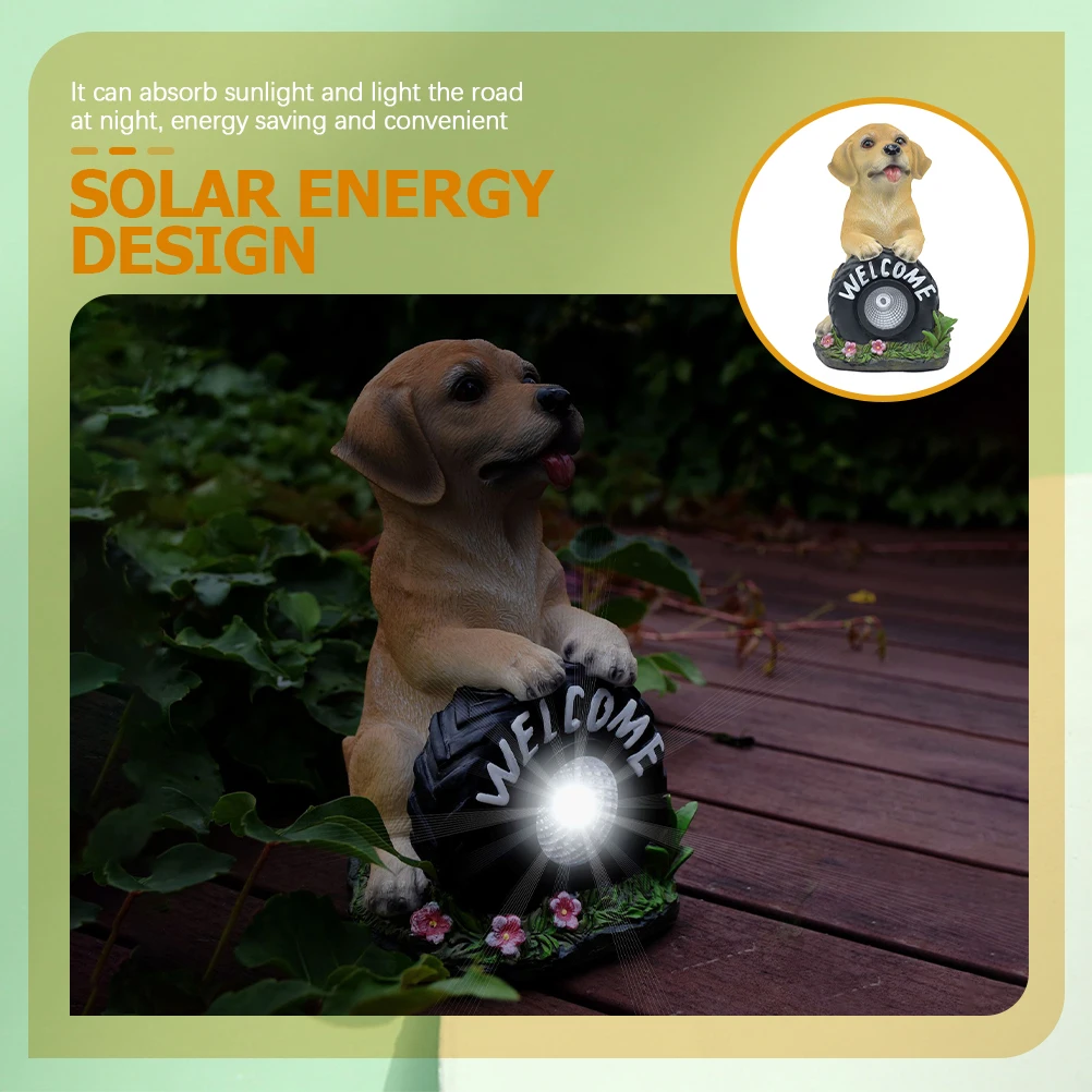 

Decorative Solar Light Puppy Ornaments Lights Cute Statue Power Patio Decoration