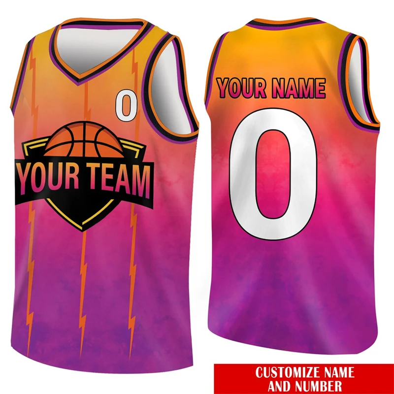 Customized Personality Basketball Vest Men Clothes Custom Number Name V-neck Sleeveless Sport Fashion Fitness Quick Dry Tank Top