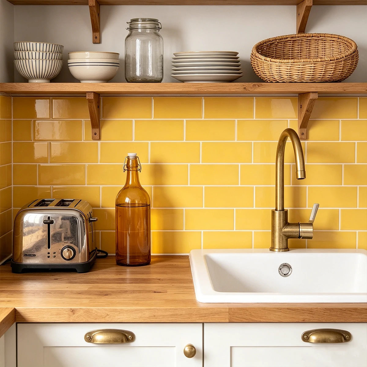 5/10/20pcs Bright Yellow Subwa - Commercial Kitchen Wall Panels ulasan dan harga