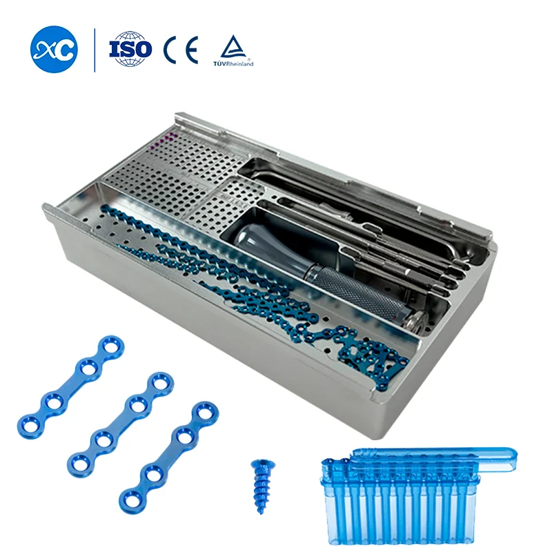 Craniomaxillofacial Orthognathic Maxillofacial Surgery Plates Screws Box Neuro Implants and Instruments Set For Neurosurgery//