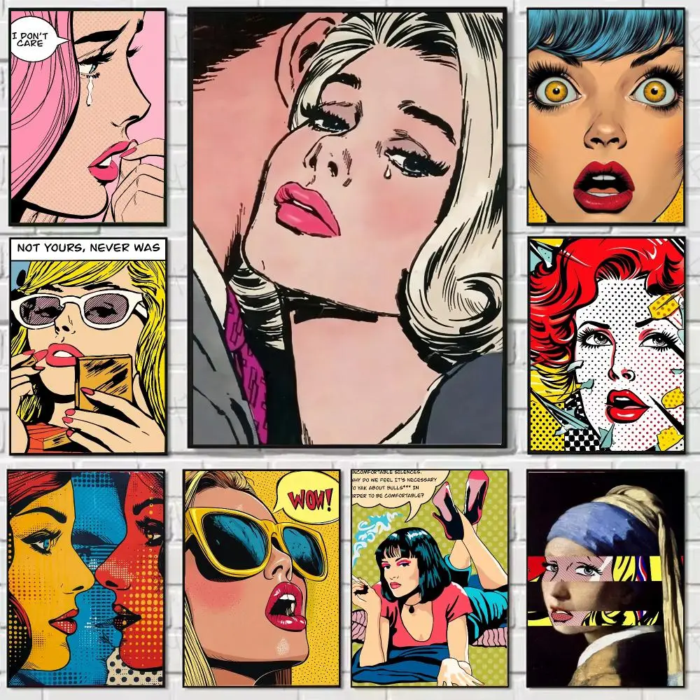 R-Roy L-Lichtenstein art Poster Stickers, suitable for game rooms, bedrooms, corridors, home wall art decor, gifts
