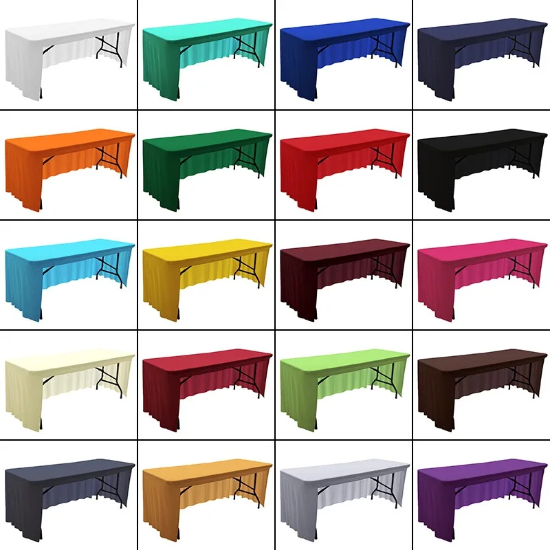 Solid Color Spandex Tablecloths 6ft Fitted Stretch Table Covers for Rectangular Tables Perfect Weddings Birthdays Banquets Decor