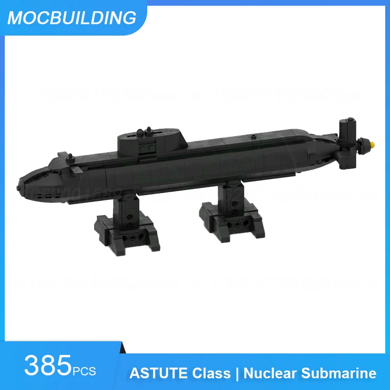 MOC Building Blocks 1:300 Scale Los Angeles & Astute & Virginia Class Nuclear Submarine Model DIY Assemble Bricks Toys Gifts