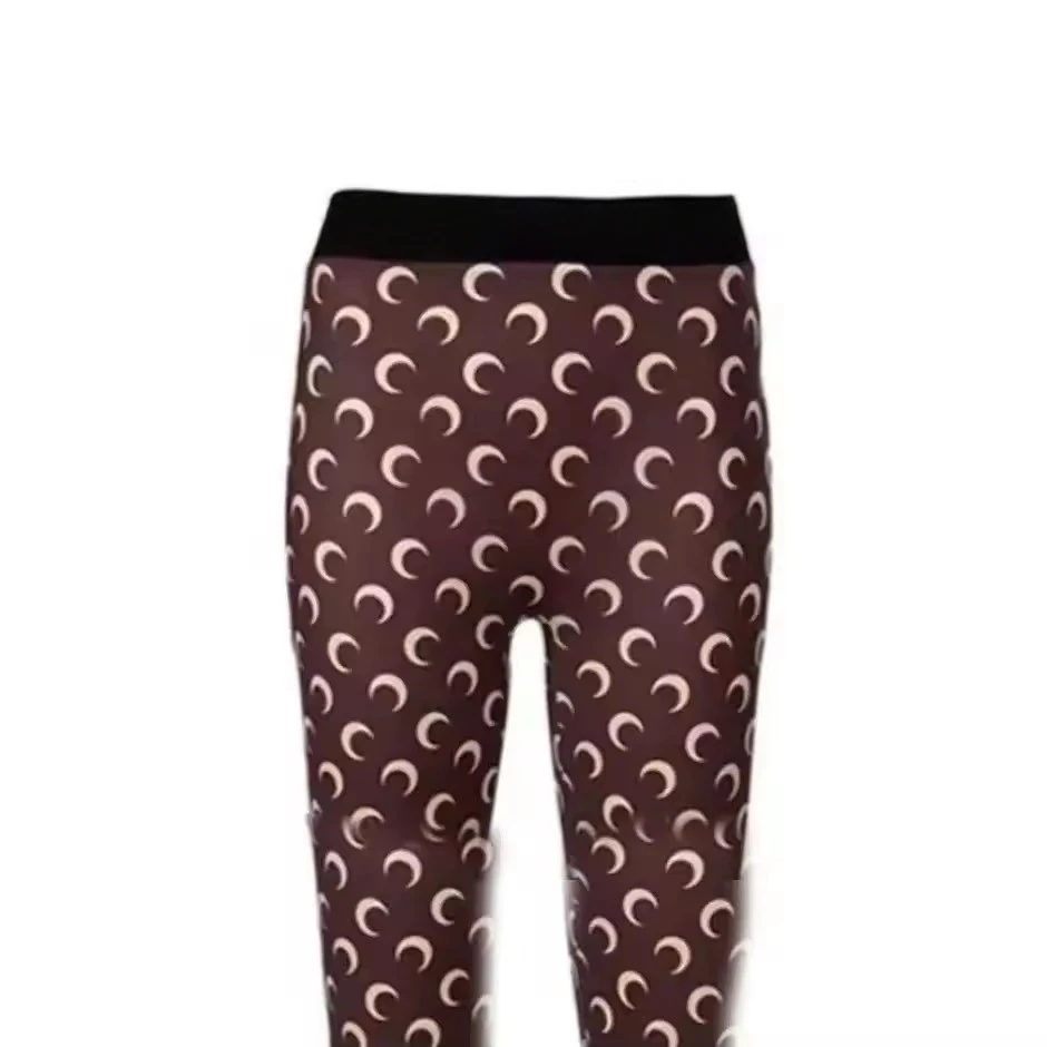

High Waist Slim Fit Women's Leggings Moon Print Streetwear Sexy Versatile Five Part Wear Outside Short Pants