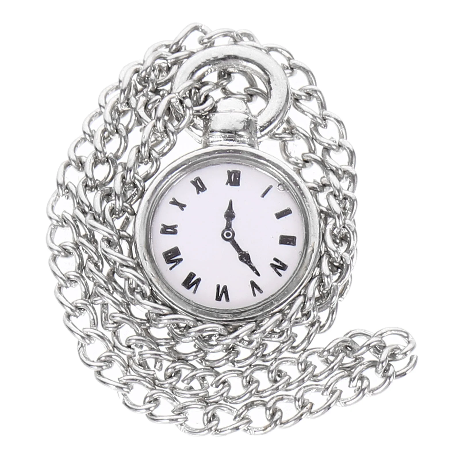 Mini Pocket Watch Miniature House Furniture Miniatures Accessories Chain Alloy with