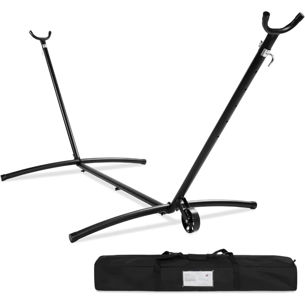 

Portable Heavy-Duty 9ft Steel Hammock Stand with Built-in Wheel, Carrying Case, Weather-Resistant Finish, 450lb