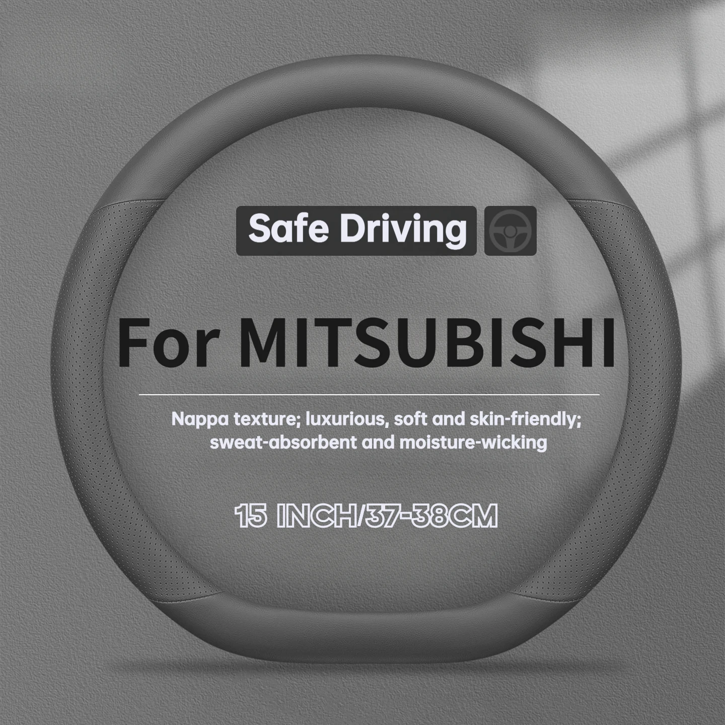 Minimalist Anti-Slip Car Steering Wheel Cover for Mitsubishi Xpander, Xpander Cross, Mirage G4, Mitsubishi Xpander, Xpander Cros