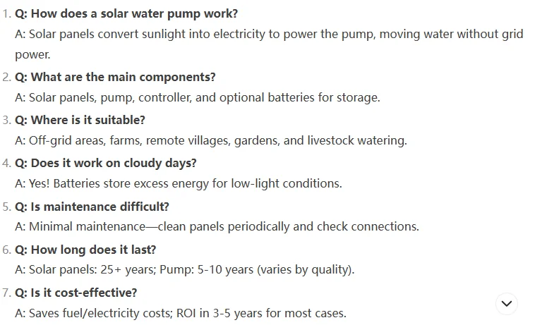 ISO Certified 1000W Solar Water Pump with 80m Lift 5m3/h Flow DC Stainless Steel 48v 24v Irrigation Dry Run Protection