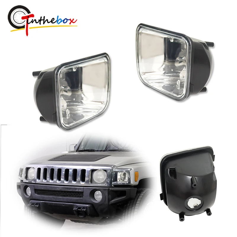 Gtinthebox Clear / Smoked Lens Car Front Bumper Turn Signal Light Housing Shells For 2006-2010 Hummer H3 H3T, No Bulb / Socket