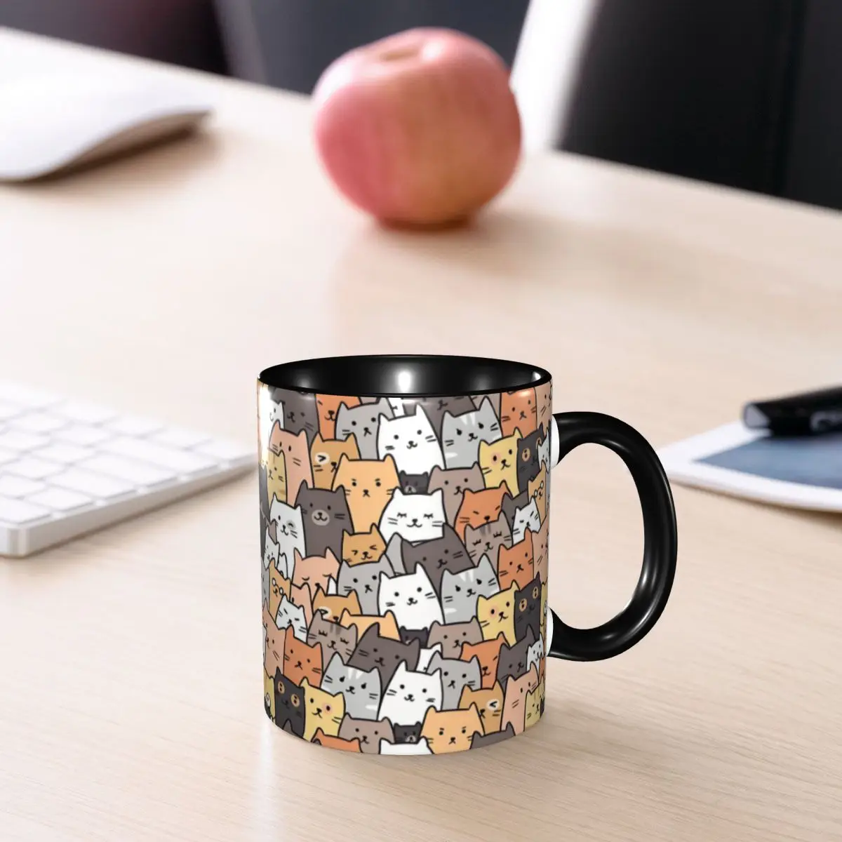 Personalized Cute Black Cat Coffee Mug DIY Halloween Witchcraft Cartoon Ceramic Tea Milk Cup 6