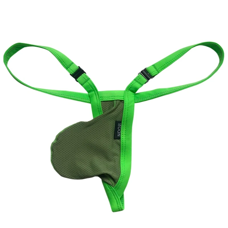 Sleeve Sexy Thongs Mens Underwear Sexy Erotic G-Strings Ice Silk T-Back for Male Tangas Sexis De Hombre Nightwear  