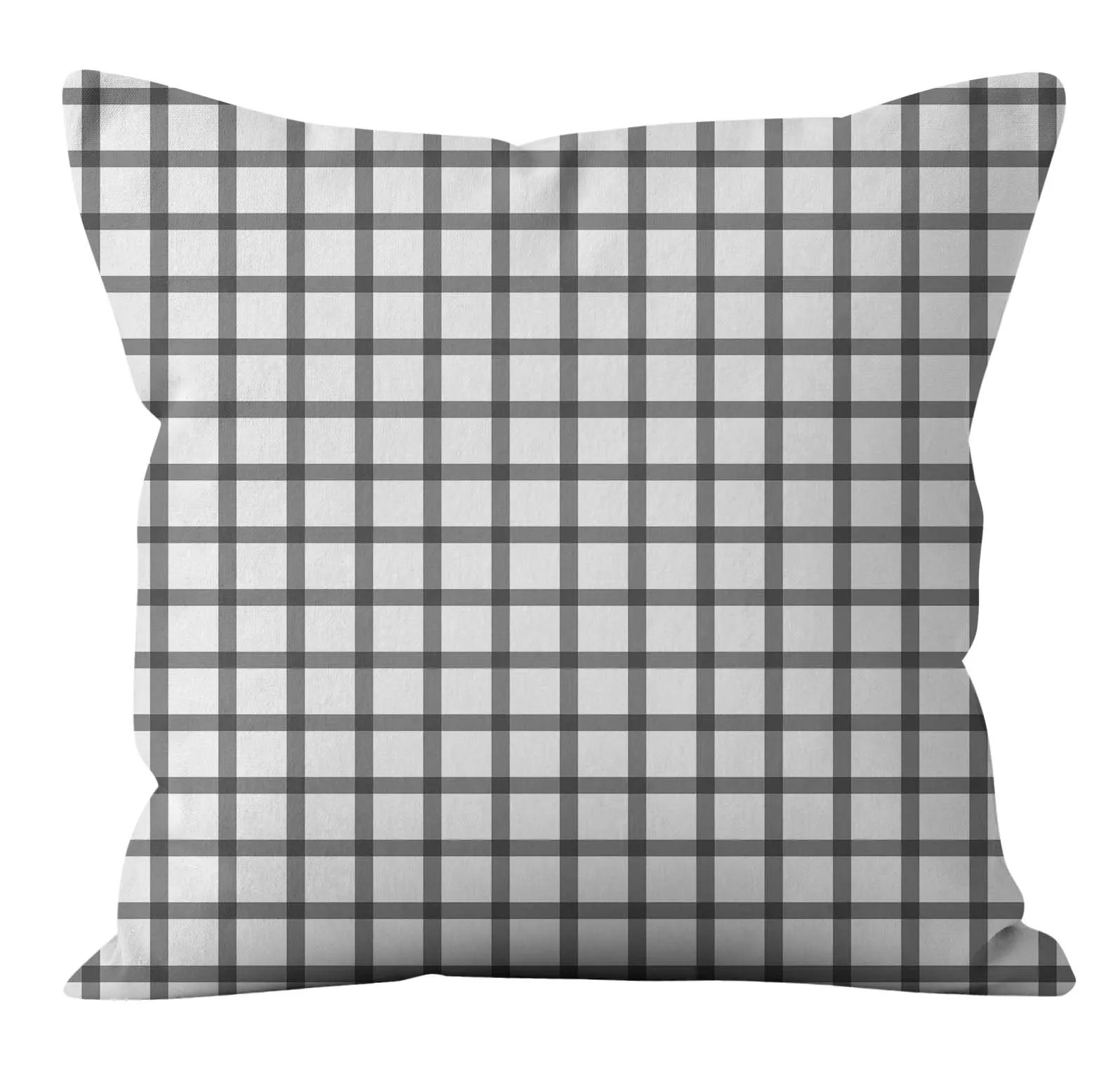 Merry Christmas Decor Throw Pillow Case Black White Grid Check Tartan Cushion Covers for Home Sofa Chair Decorative Pillowcases