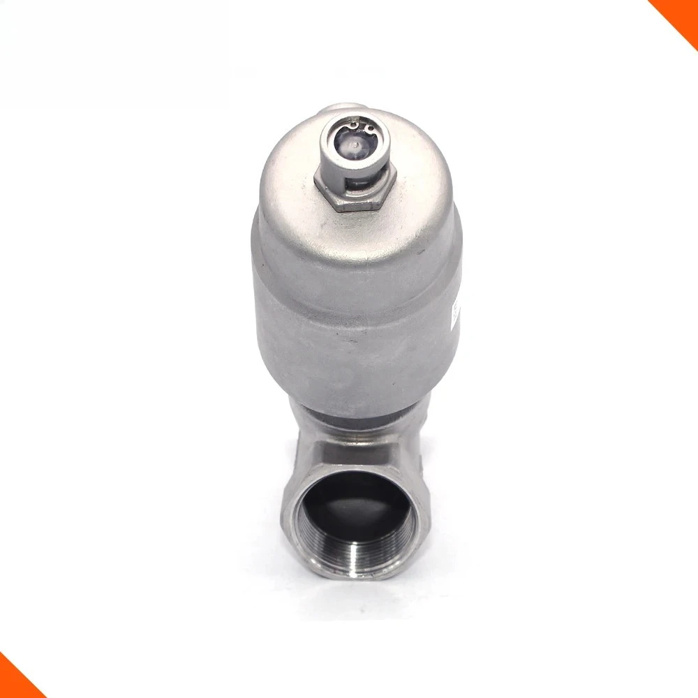 Pneumatic Angle Seat Valve DN50 Stainless Steel with Actuator for Industrial Process Control