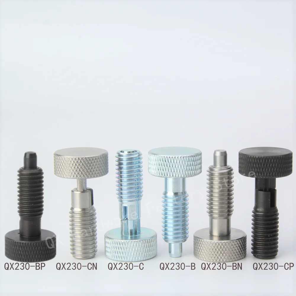 QX230 Knurled Knob Return Type/Rest Position Retractable Index Spring Load Plunger with Coarse Thread