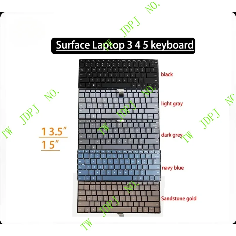 PJSE Laptop Keyboard Suitable For Microsoft Surface Laptops 3 4 5 6 13.5 15 Inches 1868 1867 1872 1873 1950 1951