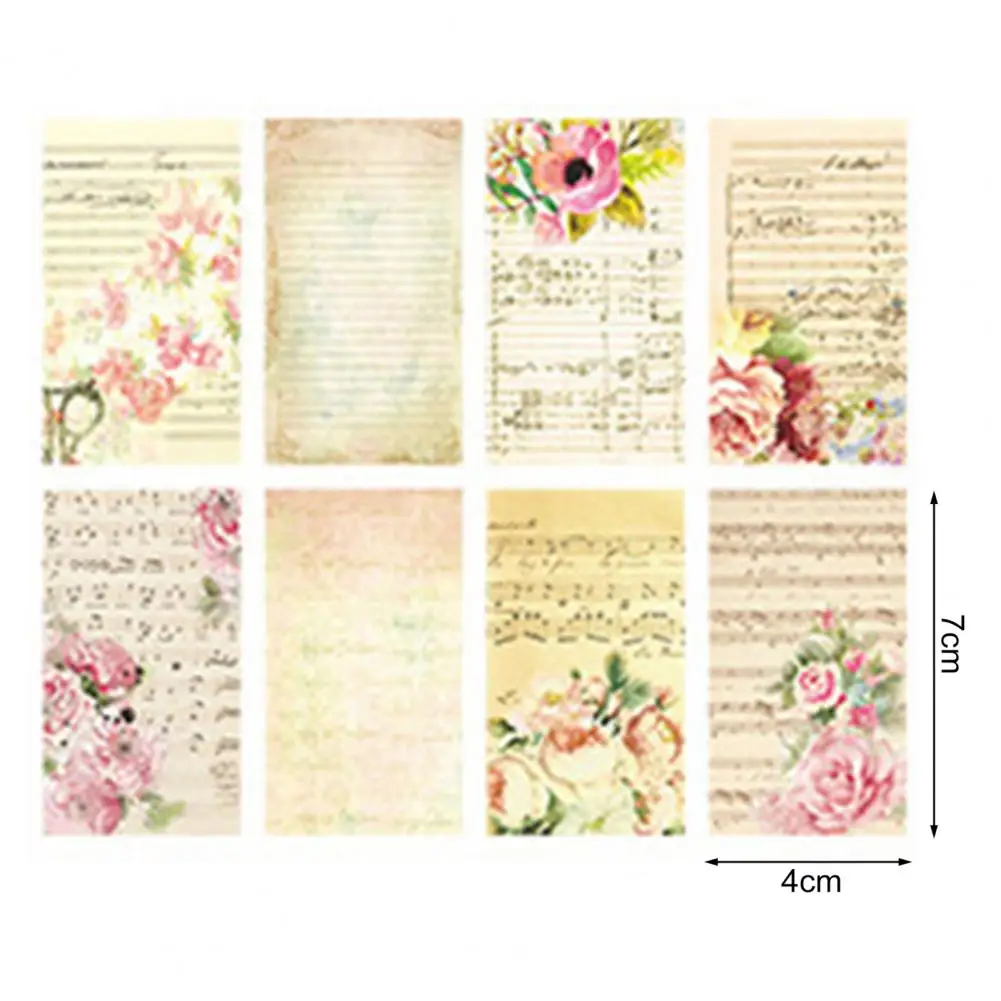 60Pcs Handbook Material Hand Account Papers Retro Material Cut Tear Decorate Vintage Rich Patterns Hand Account Papers