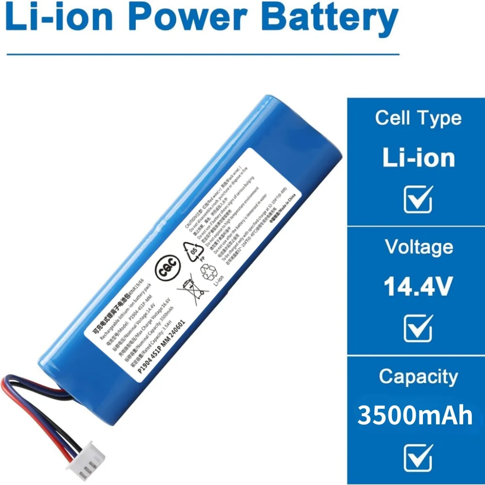 

3500mAh Li-ion Replacement Battery for Ecovacs Deebot N5/N8+/Ozmo - Compatible with DG31/DV35/DX56 Robot Vacuum Cleaner