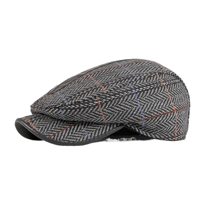 

Autumn And Winter New Style Beret Men's British Retro Woolen Peaked Cap Young Middle-aged Elderly Leisure Advance Hats Women