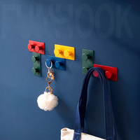 4 Pieces Hangers Wall Mounted Self Adhesive Keys Coat Holder Living Room Bathroom Hooks Hanging Plastic Organizer