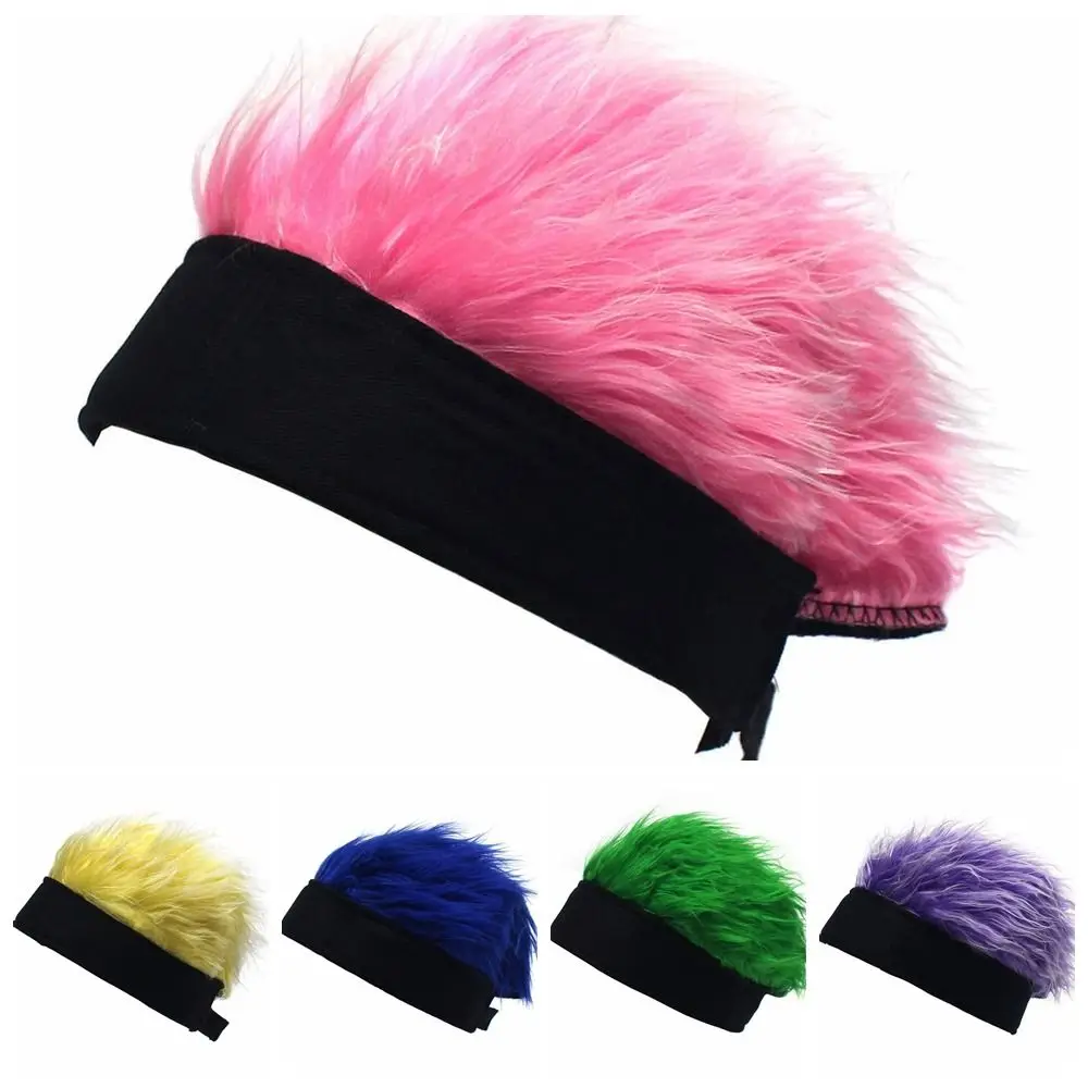 Hair Accessories Retro Fake Hair Skullcap Brimless Hip Hop Fun Short Hair Caps Colored Synthetic Beanie Wig Hat Men