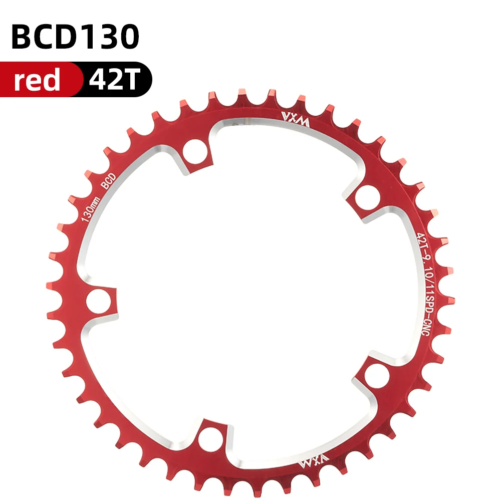 VXM Road Fiets 130BCD Crank Kettingwiel Fiets Aluminium 38T40T42T44T46T50T52T54T565860T Smalle Brede Kettingblad Fietsen Onderdelen