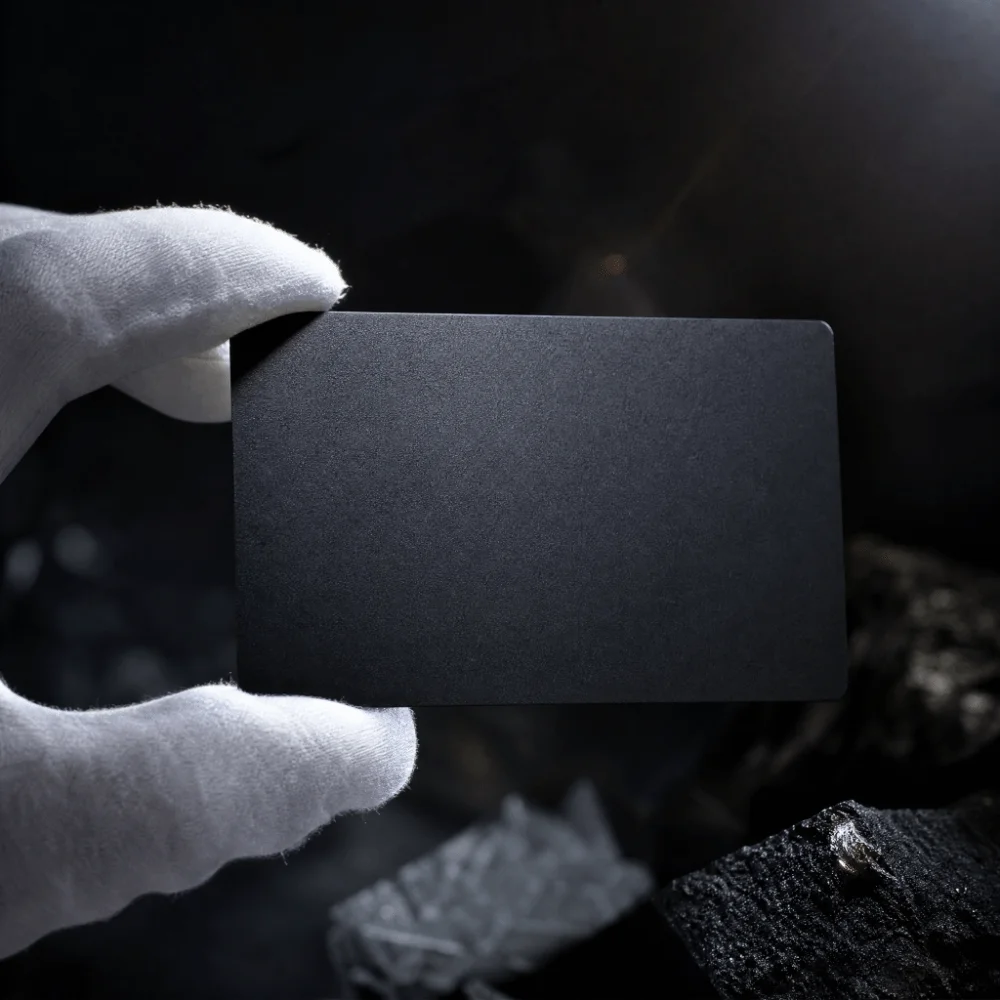 300 pcs/set Portable Aluminium Business Card 86 54mm Engraving Area 0.2mm Thickness Blank Business Card DIY Black Color