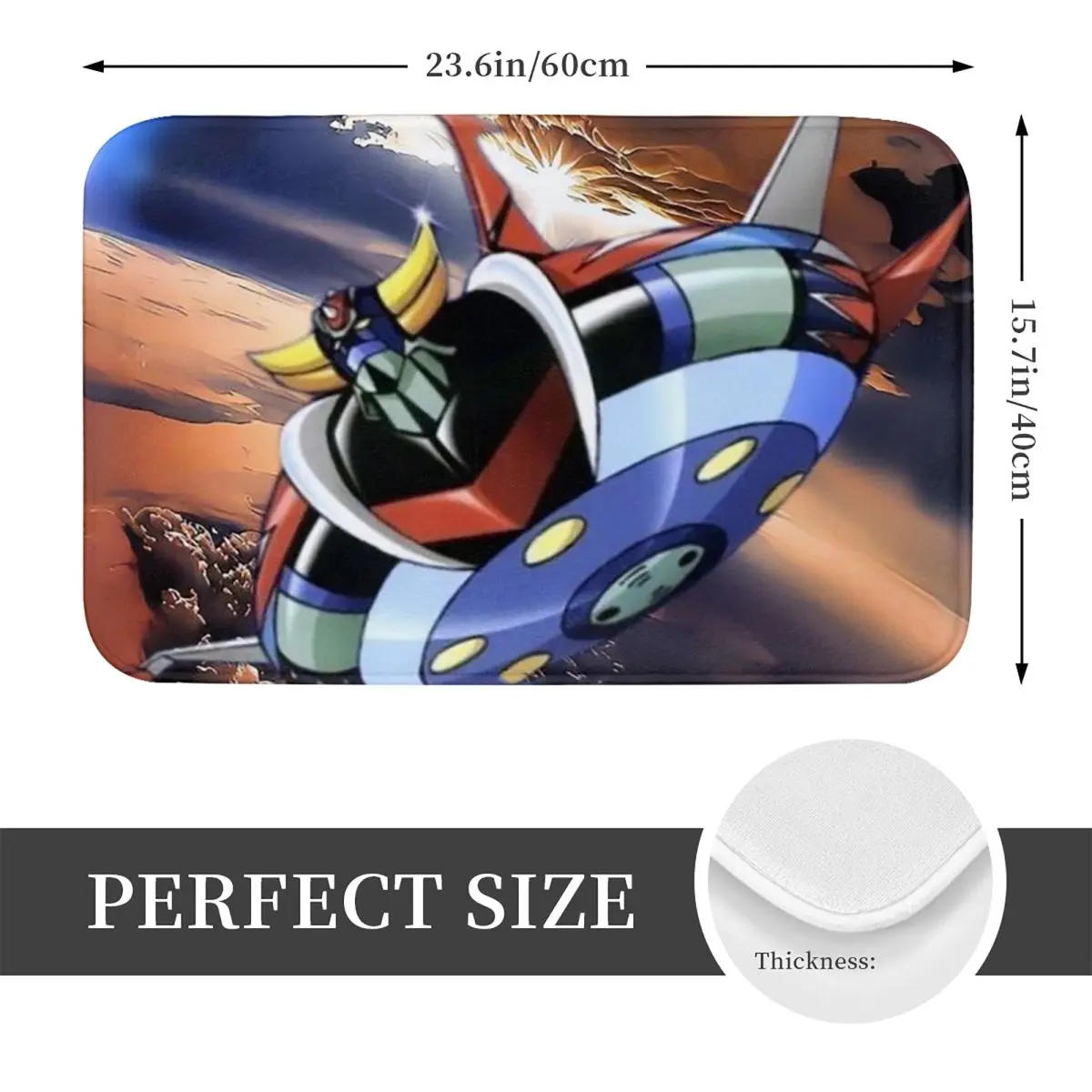 Goldrake Goldorak Anime Mazinger Z UFO Robot Grendizer Doormat Kitchen Entrance Home Floor Mat Anti-slip Carpet Rug for Bedroom