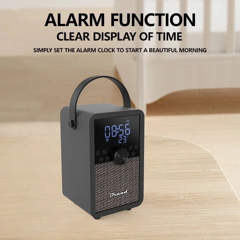 Reloj portátil con sonido De madera, tarjeta TF, Radio FM, Retro, HIFI, fiesta familiar, caja De sonido aplicable al aire libre, Altavoz Bluetooth