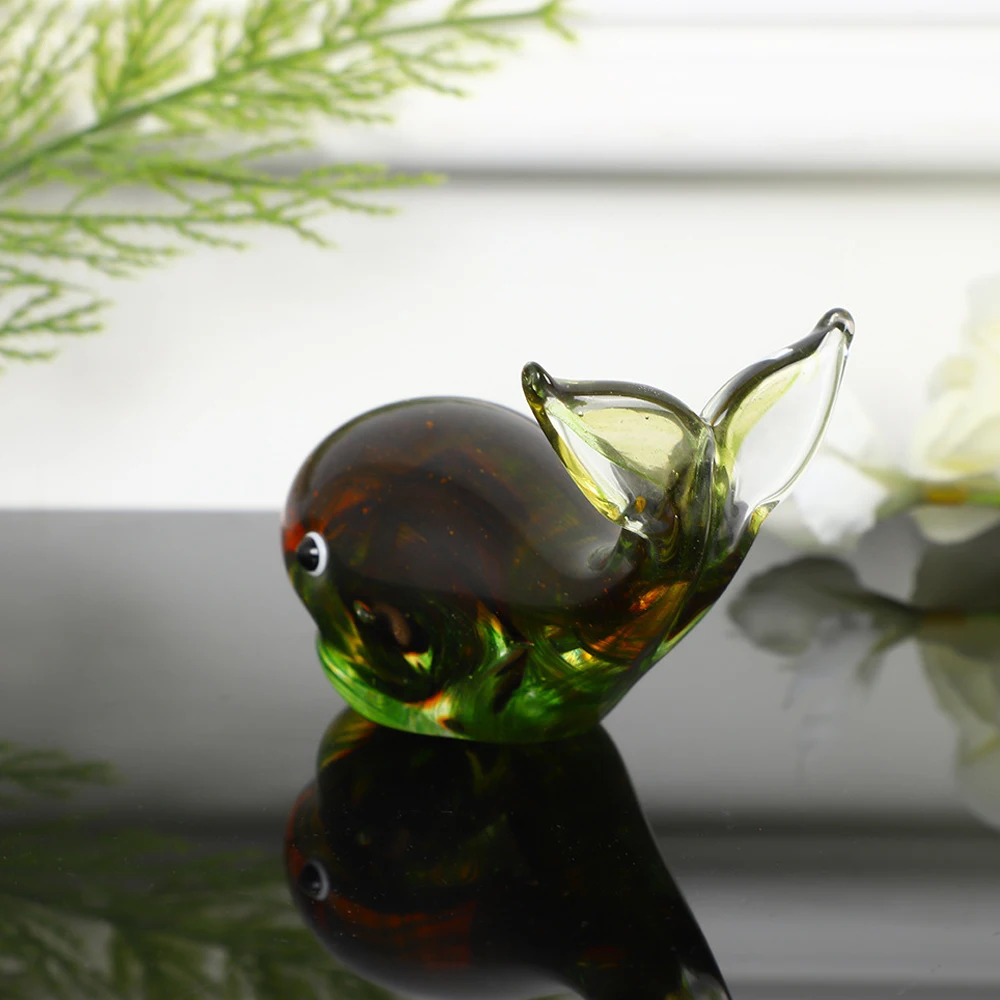 

Hand Blown Glass Whale Figurines Collectible Lovely Art Glass Sea Animals Sculpture Home Room Table Decor Ornaments Kids Gift