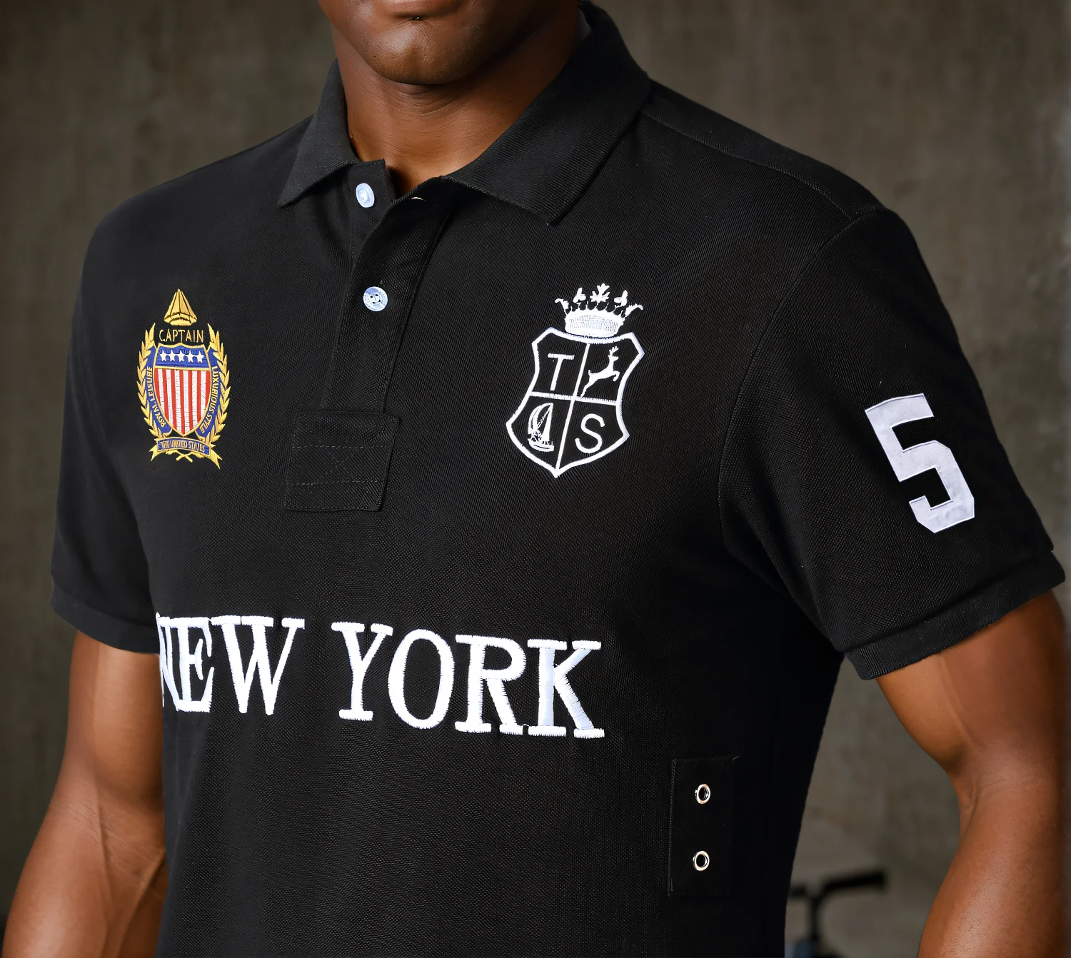 Designer New York Men's Polo T Shirt Classic Breathable Cotton Short Sleeve Golf Wear Collared Tee