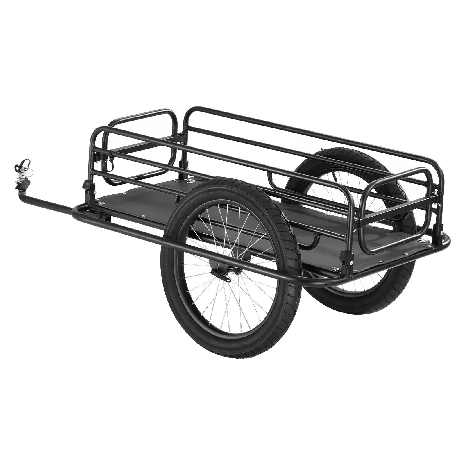 

VEVOR Bike Cargo Trailer 275 lbs Load Heavy Duty Foldable Universal Hitch 20 Wheels Carbon Steel