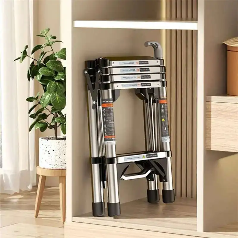 

Household Folding Aluminum Stairs Multi-functional Telescopic Ladder Indoor Portable Herringbone Ladder Lift Shrinkage Staircase