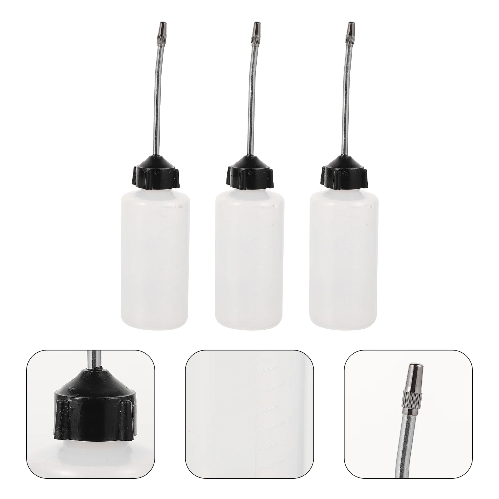 

3 Pcs Screw on Cap Oil Bottle Industrial Sewing Machine Oiler Accessories Can Tool DIY Craft Plastic