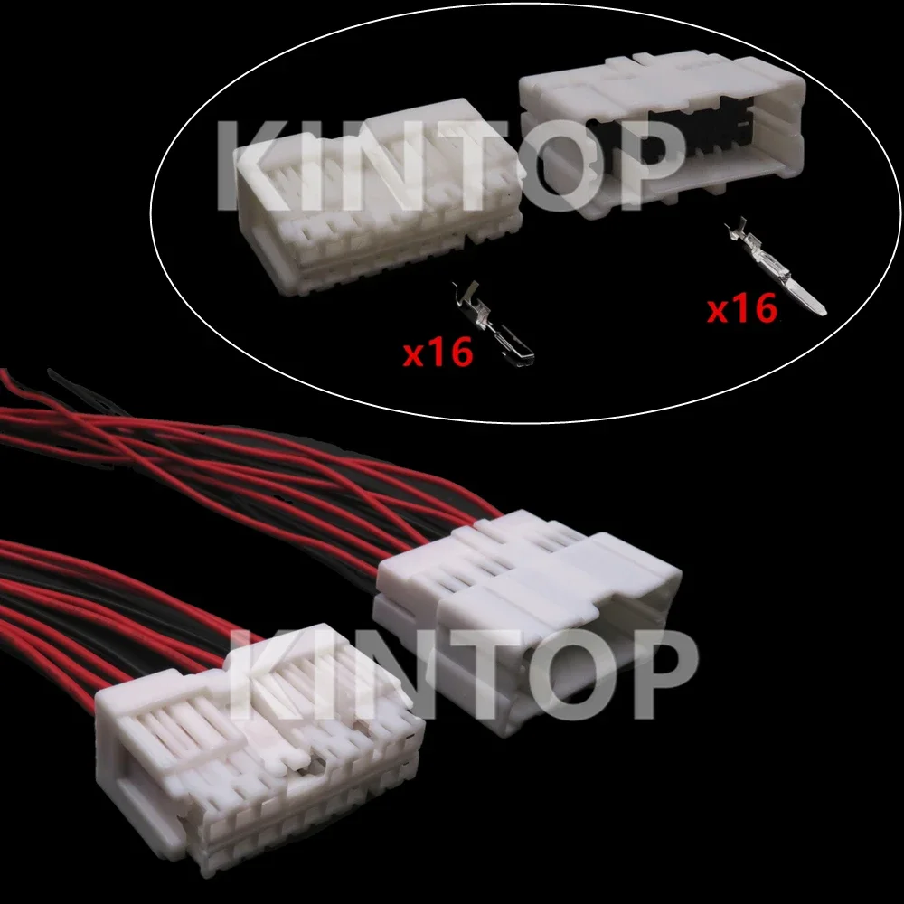 

1 Set 16 Pins AC Assembly Car Engine Fuse Electric Unsealed Plug With Wires 1674009-1 1612891-2 Auto Replacement Socket Parts