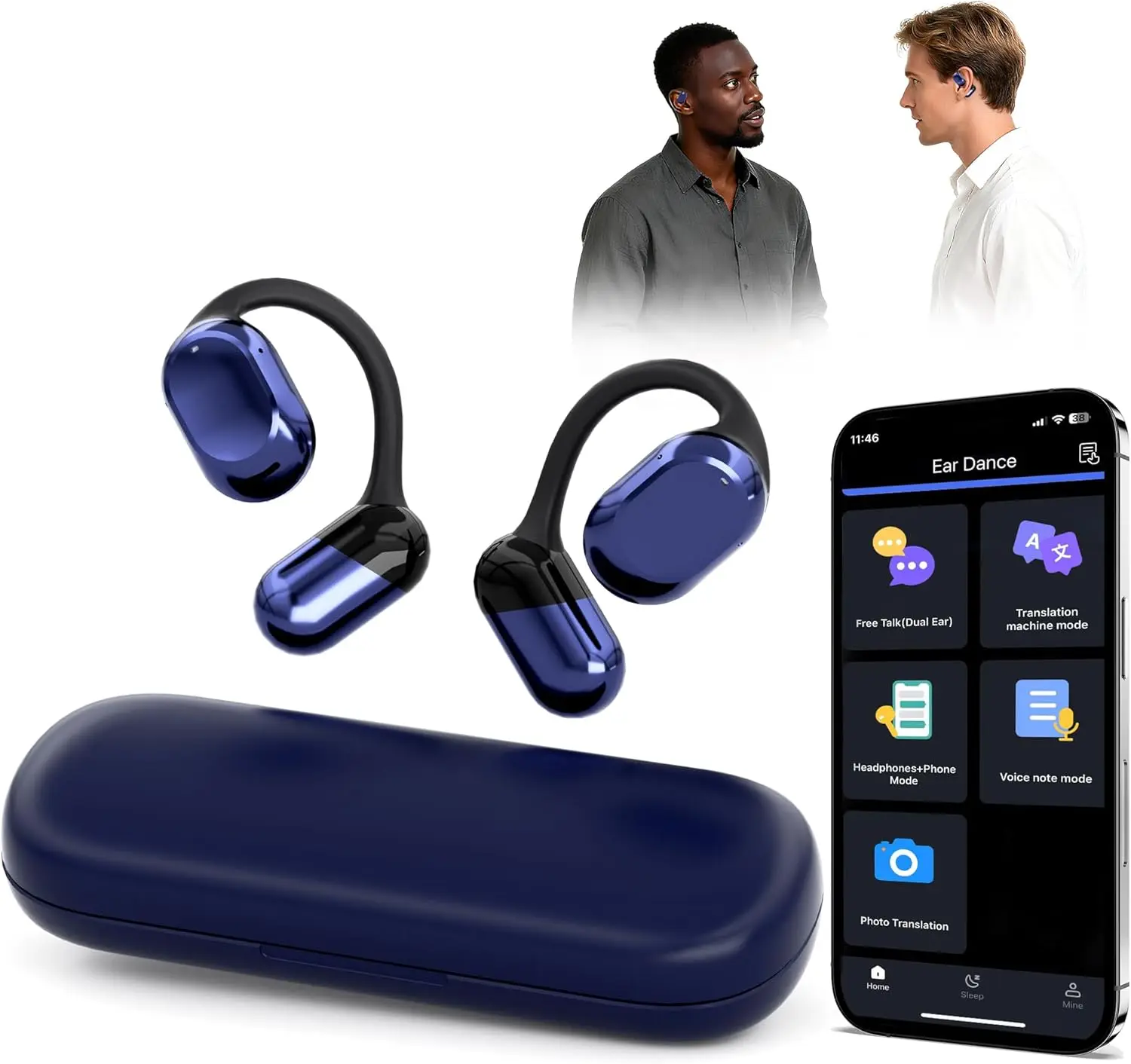 

Наушники-переводчики с ИИ: беспроводные Bluetooth, 164 языка, без подписки, для путешествий и бизнеса