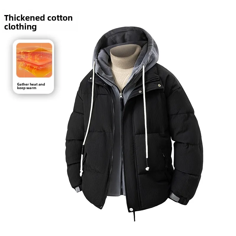 

Пуховик для походов на открытом воздухе, короткие куртки с хлопковой подкладкой, студенческие куртки с капюшоном для отдыха, двухсекционное пальто для отдыха, модное теплое пальто