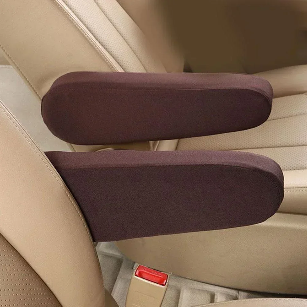 Coffee/Black/Beige Car Armrest Cover Elasticity Cloth Fabric Car Centre Console Armrest Protect Universal For Car Front Armrest