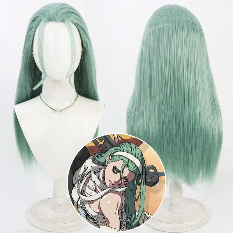 Guilty Gear Strive A.B.A ABA Green Cosplay Wig Costume Anime Party Wigs + Wig Cap