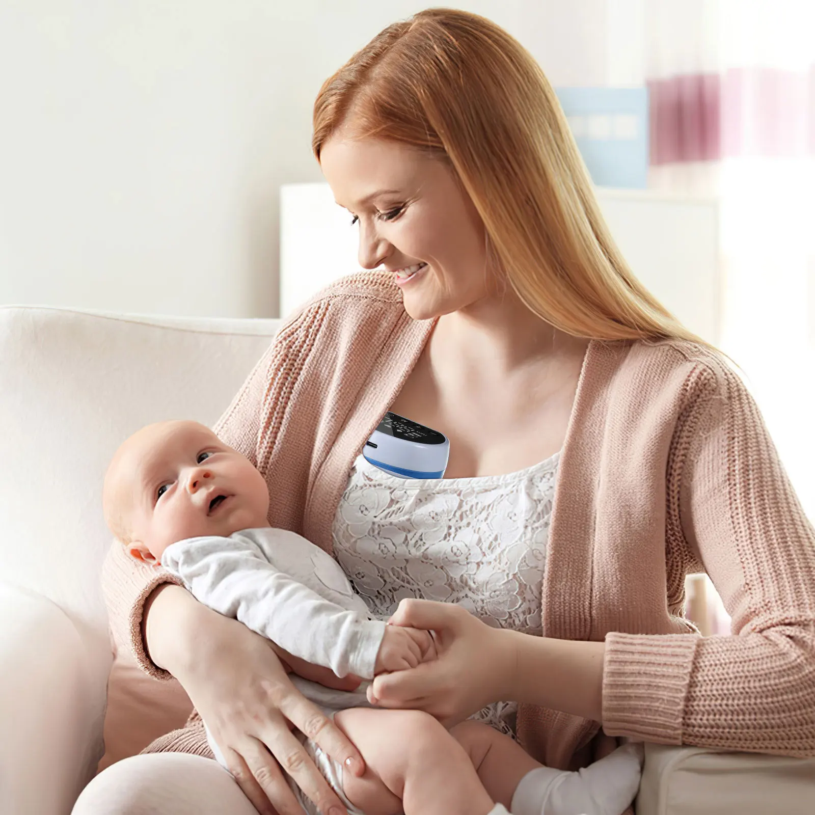 1 مضخة كهربائية وردية أوتوماتيكية صامتة يمكن ارتداؤها محمولة بدون تسرب سهلة الغسيل للطفل