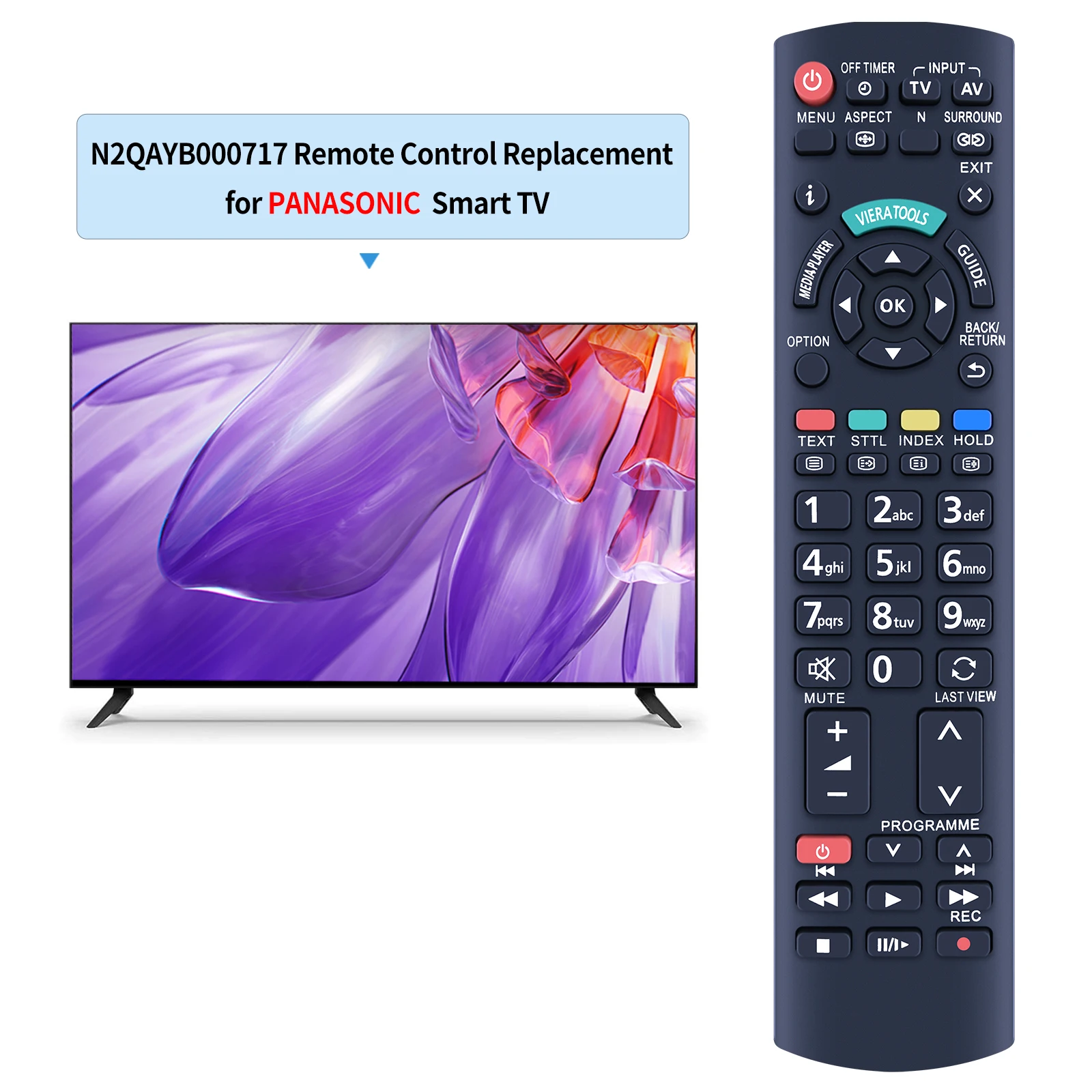 New N2QAYB000717 Replaced Remote Control Fit for Panasonic Plasma television TX-P42X50E TX-P50X50E TX-L32EM5B TX-L39EM5B